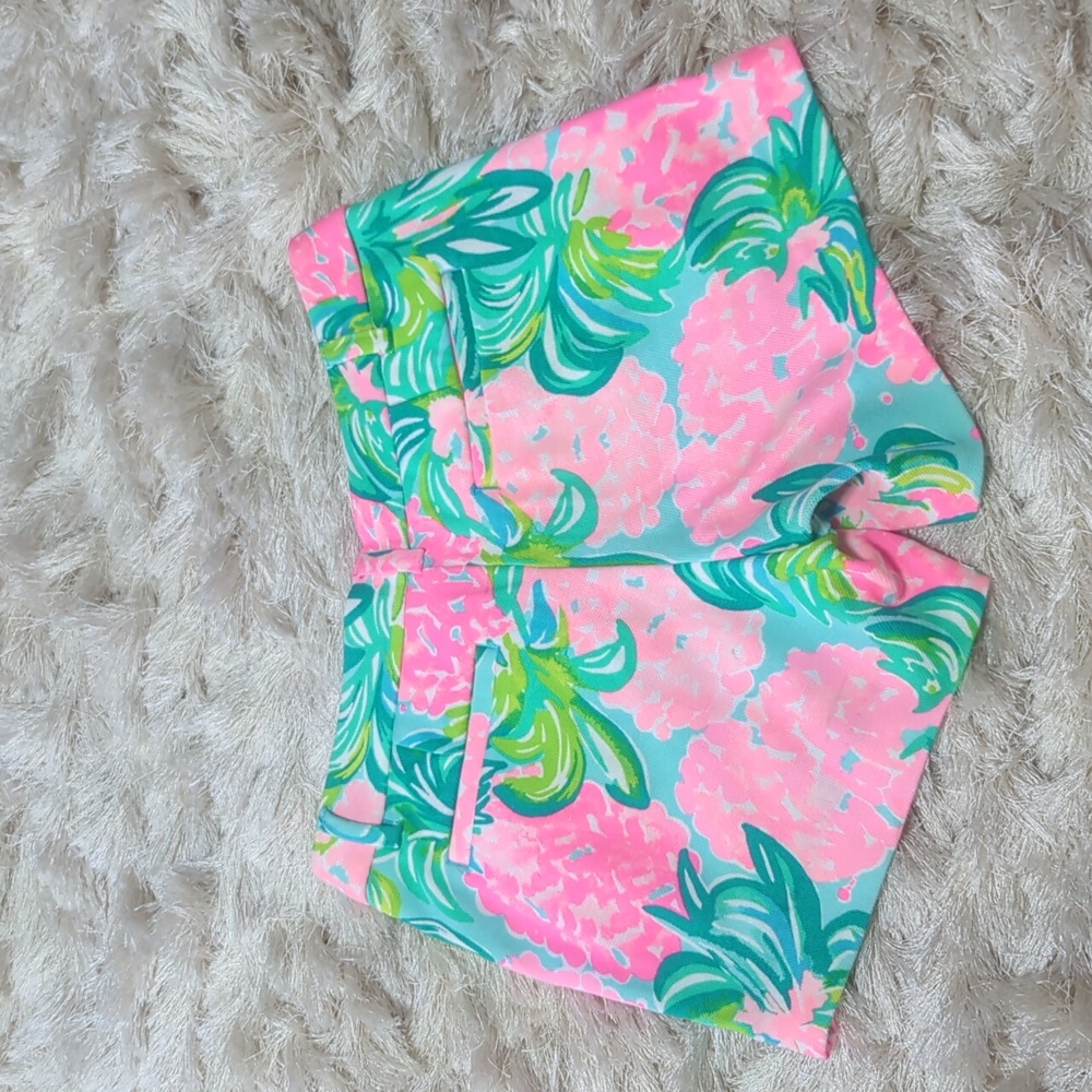 Lilly Pulitzer 5" Callahan Pink Blue Shorts Pineapple Shake Shorts 00 - Picture 2 of 7
